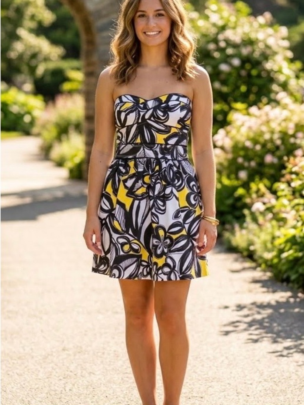 👗💛Lucy Love Junior Strapless Sundress Size L